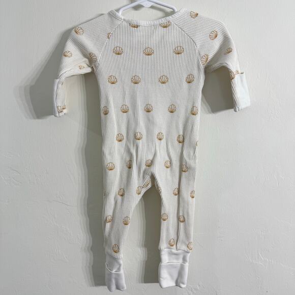 Woven Kids Shell Waffle Zip Suit Footie Sleeper Size 3-6 Months - Picture 6 of 7